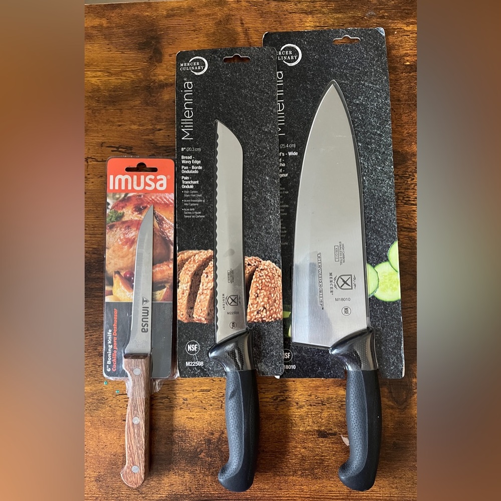 Mercer Millennia 8" 10” Stainless Steel/ Imusa 6” Knife Set Of 3